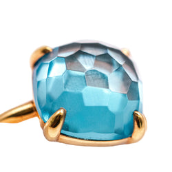 Bague Solitaire SWISS TOPAS en or jaune et topaze