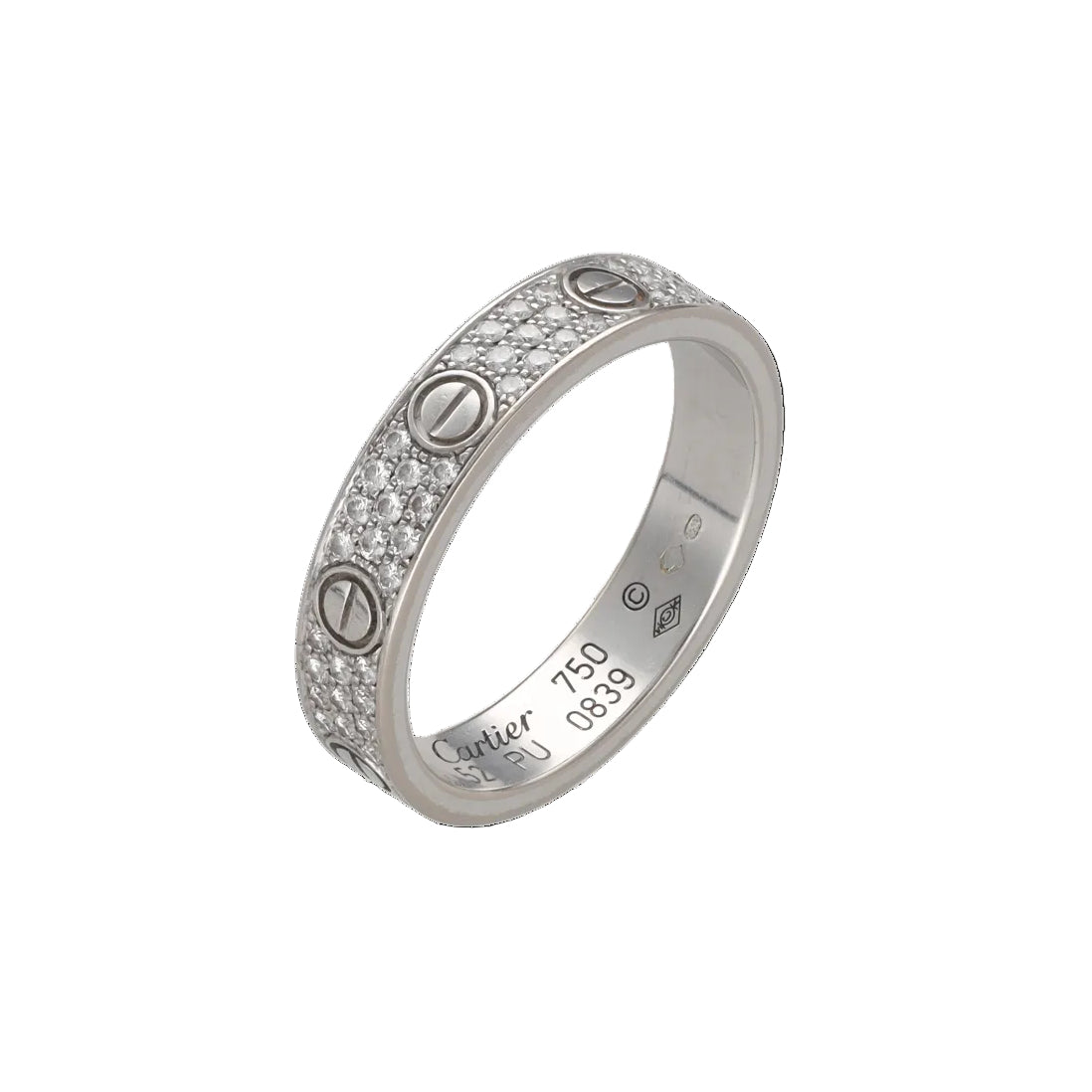 CARTIER "Love" Wedding Band in White Gold and Diamonds