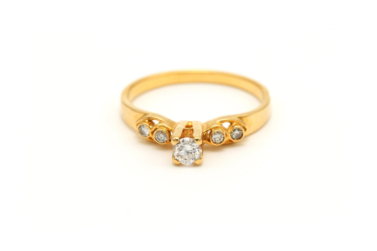 Bague Solitaire en or blanc et diamants