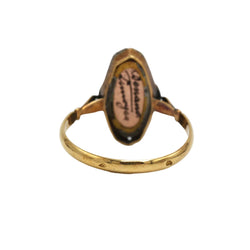 DENANOT Marquise Ring in yellow gold and Enamel