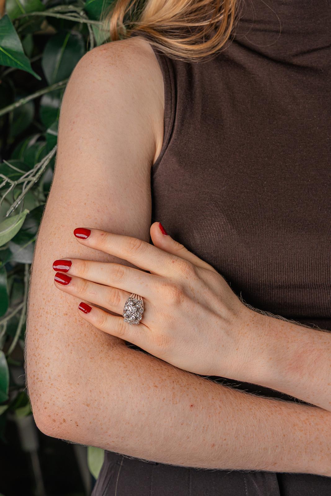 Platinum Diamond Dome Ring