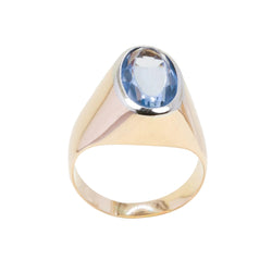 Rose gold and Aquamarine Signet Ring