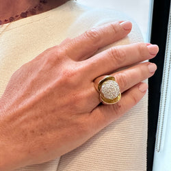 Yellow gold and Diamond Dome Ring