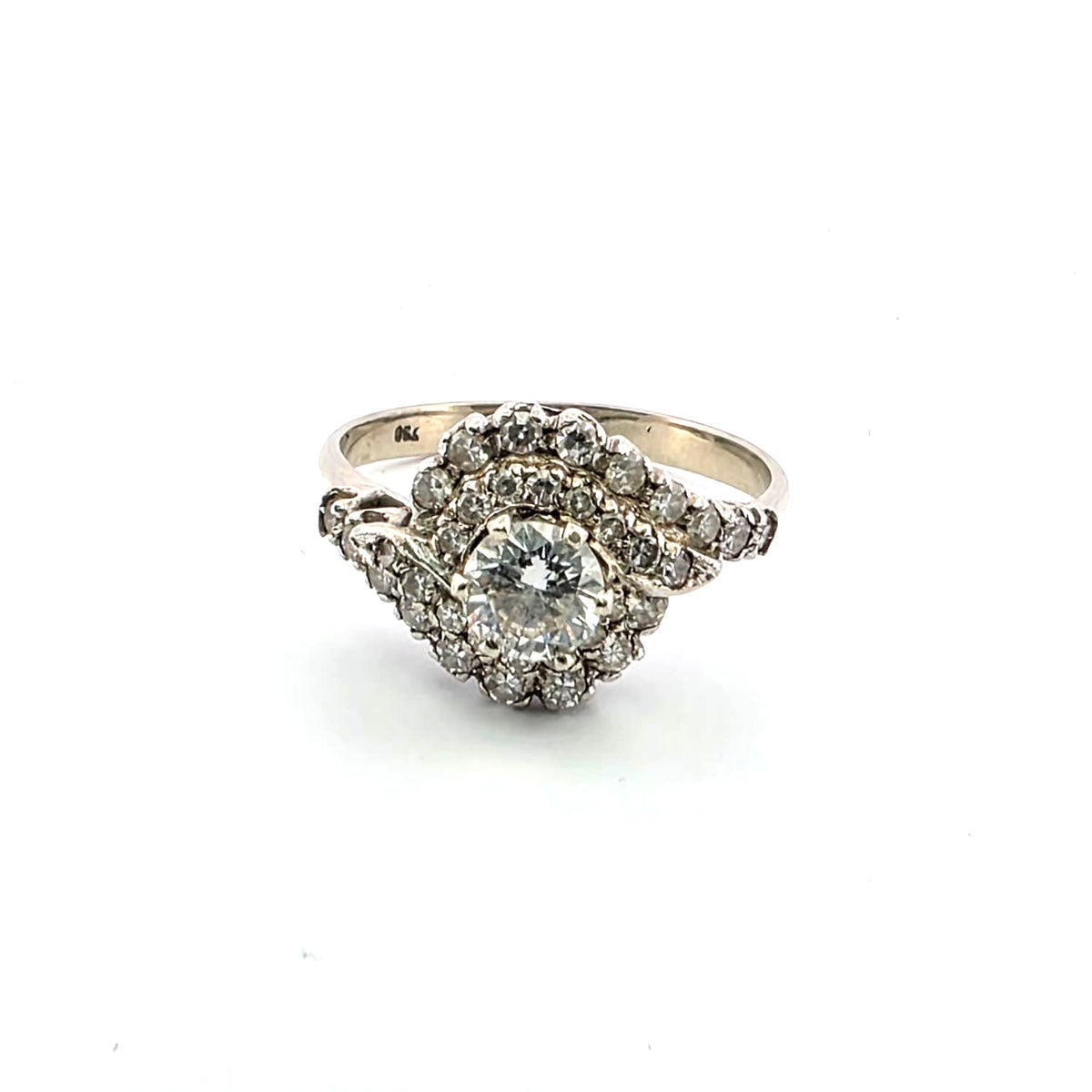 Bague en or blanc et diamants