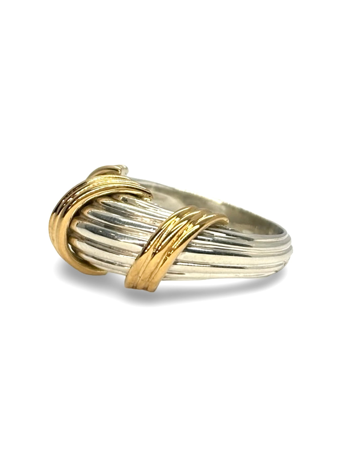 Bague Jonc HERMÈS en or jaune et argent