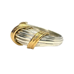 Bague Jonc HERMÈS en or jaune et argent