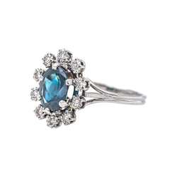 Bague Pompadour Or blanc Saphir