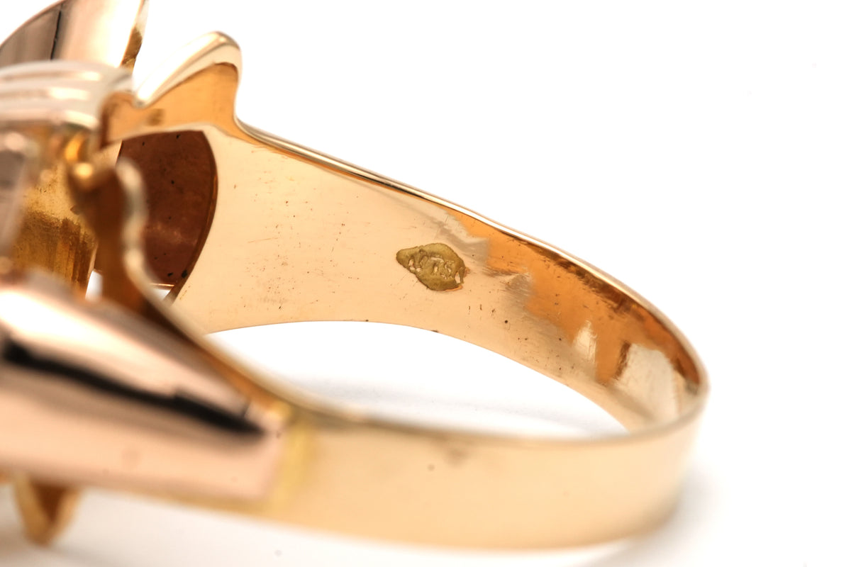 Yellow Gold and Diamond Tank Ring