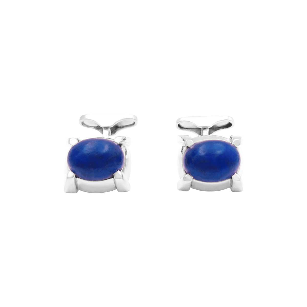 Boutons de manchette or blanc et lapis lazuli