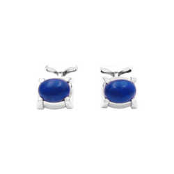 Boutons de manchette or blanc et lapis lazuli