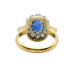 Marguerite Ring in White Gold, Yellow Gold, Sapphire, and Diamonds