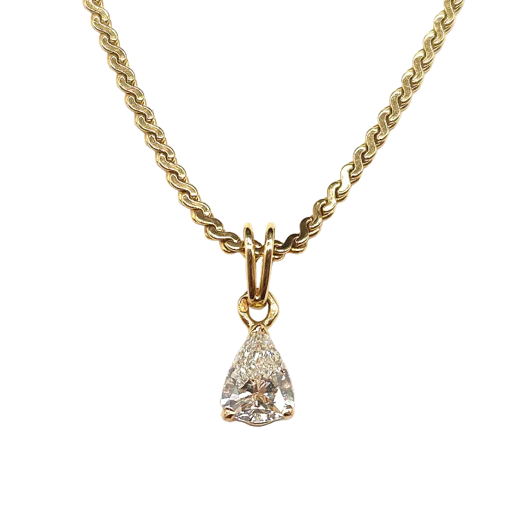 Yellow Gold and Diamond Pendant Necklace