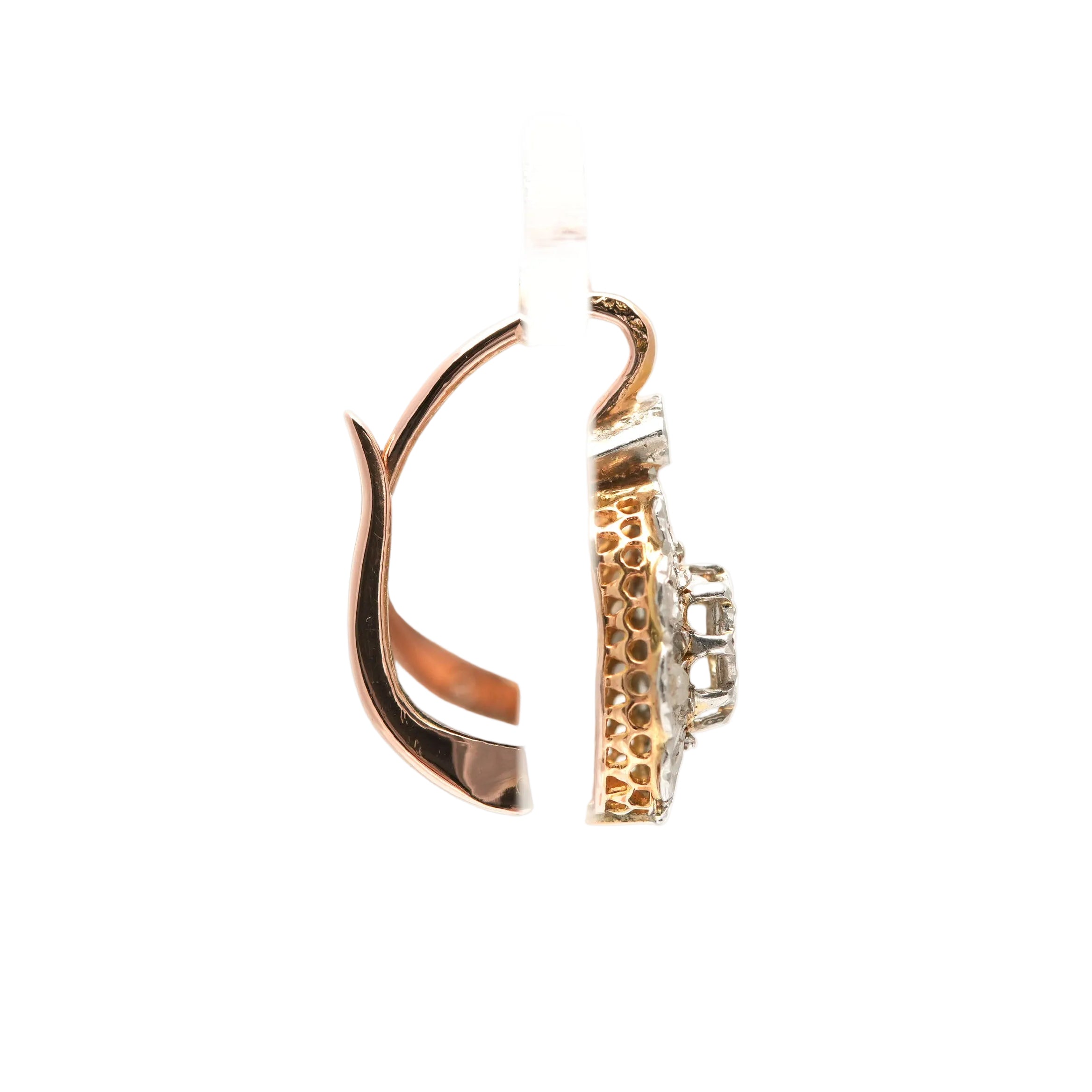 Yellow Gold and Diamond Lever-back Earrings