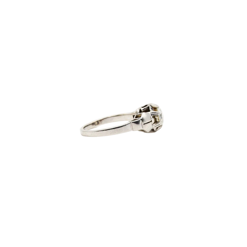 Bague Solitaire en or blanc et diamants