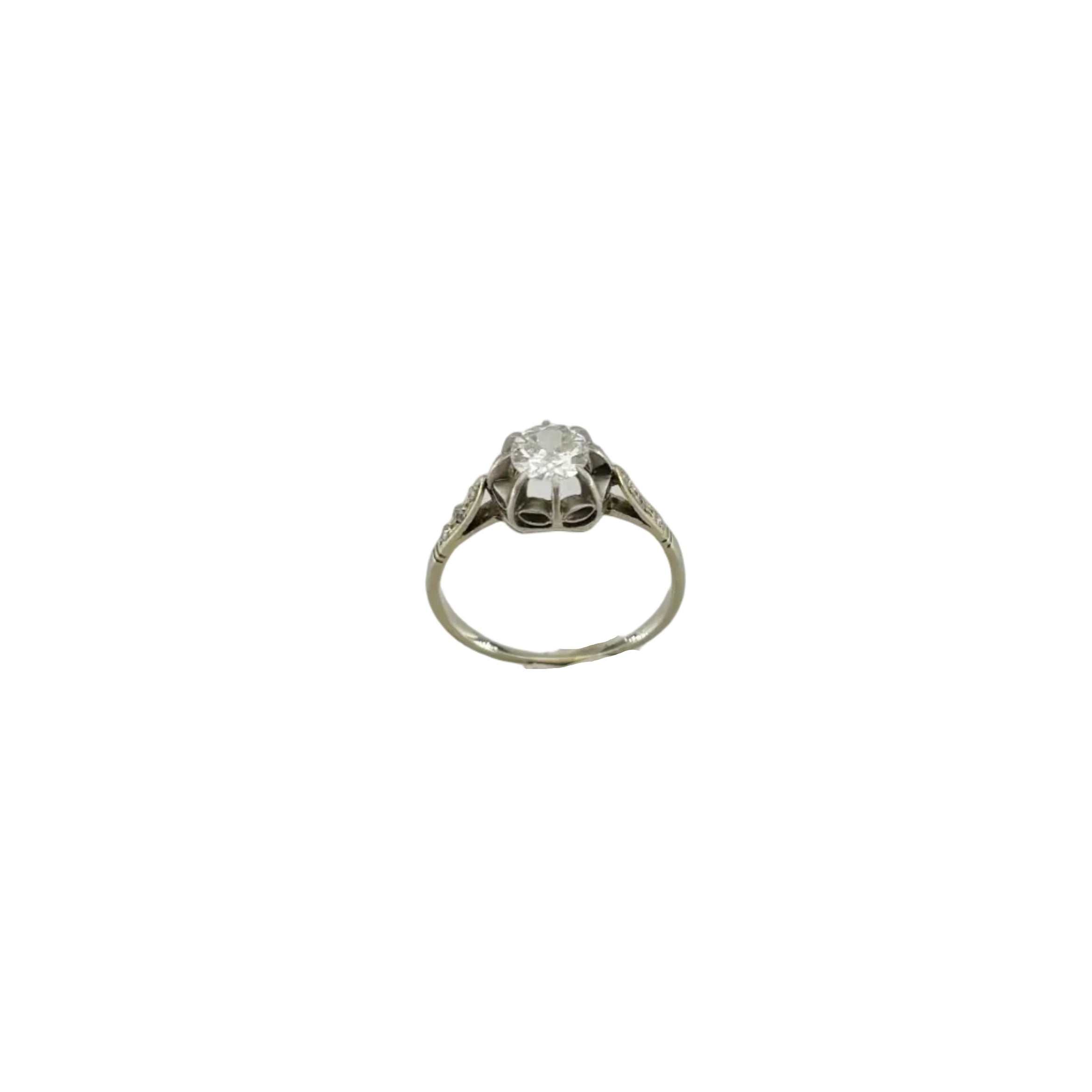 White Gold Solitaire Ring with Diamonds