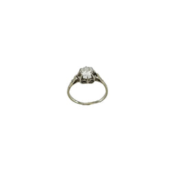 White Gold Solitaire Ring with Diamonds