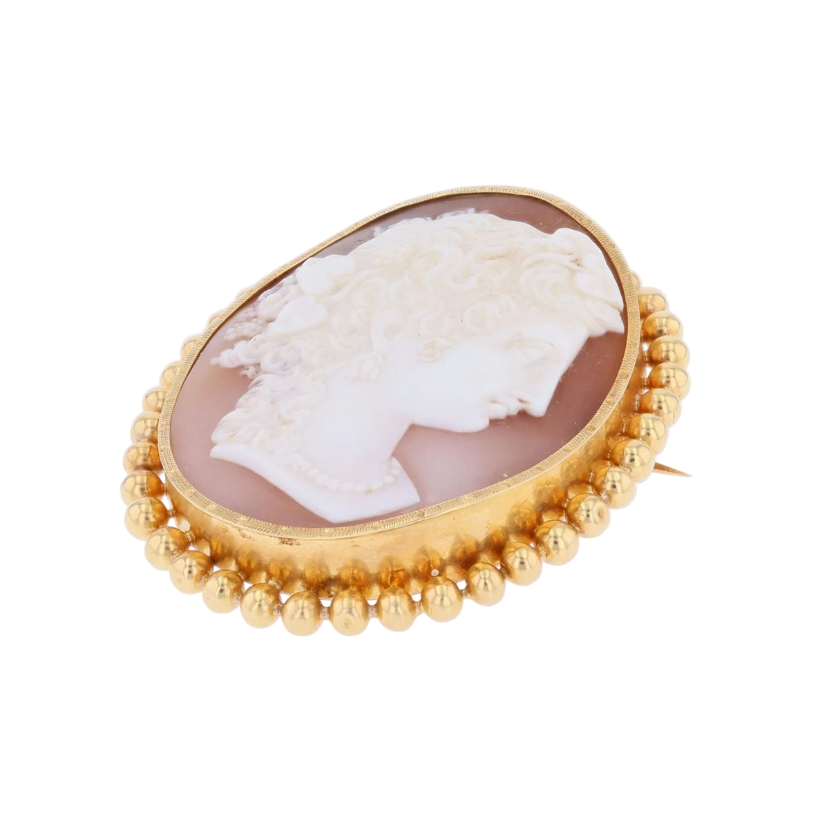 Yellow Gold and Agate Brooch