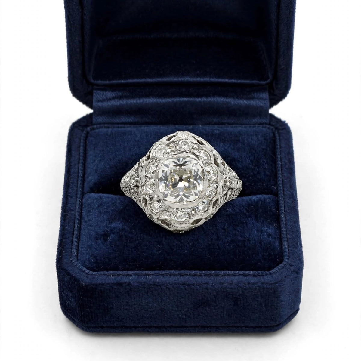 Platinum and Diamond Dome Ring