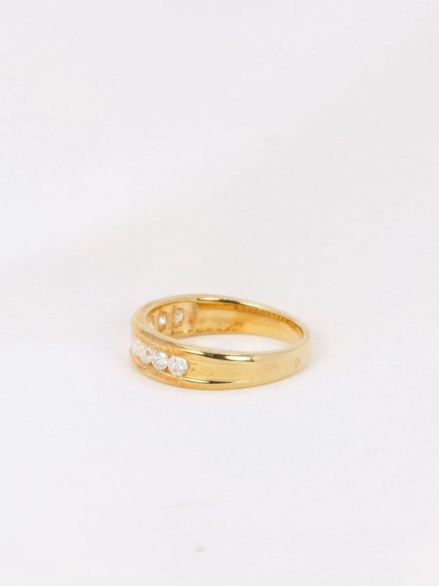 Demi - Alliance américaine en or jaune et diamants 0,36 ct - Castafiore