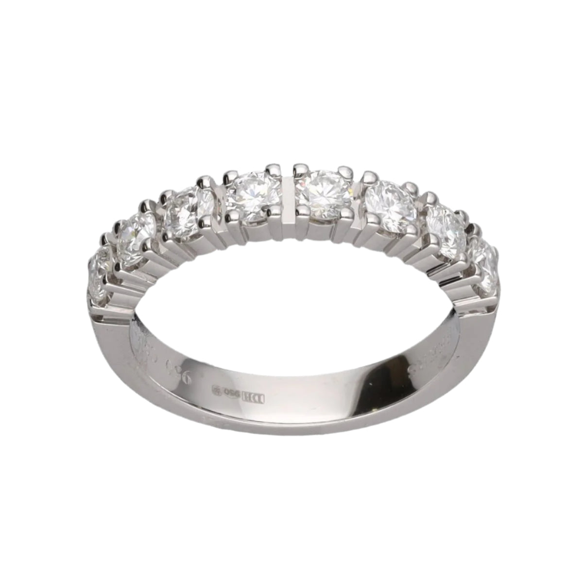 Demi Alliance De Beers en Platine avec 8 diamants brillants soit 0,62 Cts H - SI1 de 2016. Full set. - Castafiore