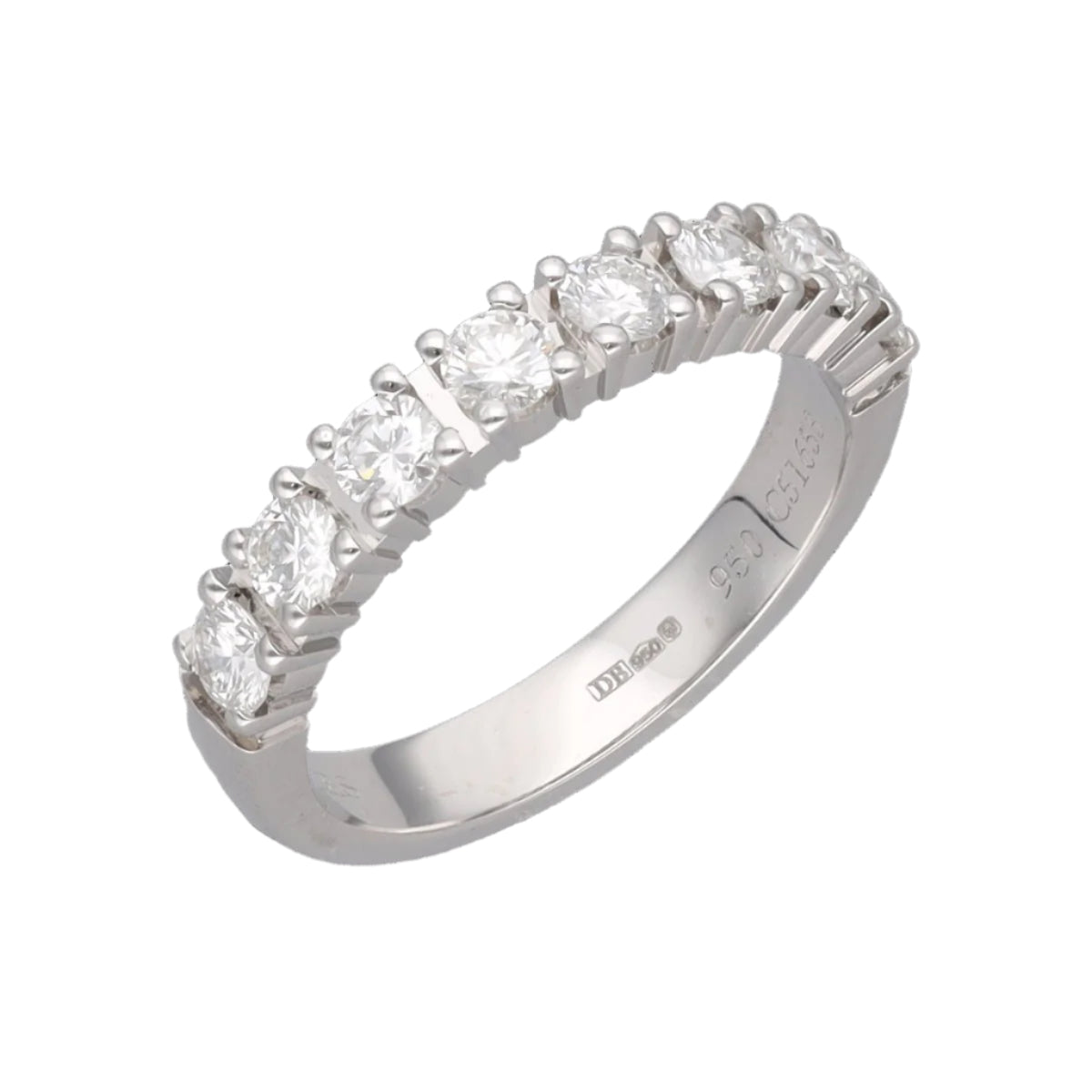 Demi Alliance De Beers en Platine avec 8 diamants brillants soit 0,62 Cts H - SI1 de 2016. Full set. - Castafiore