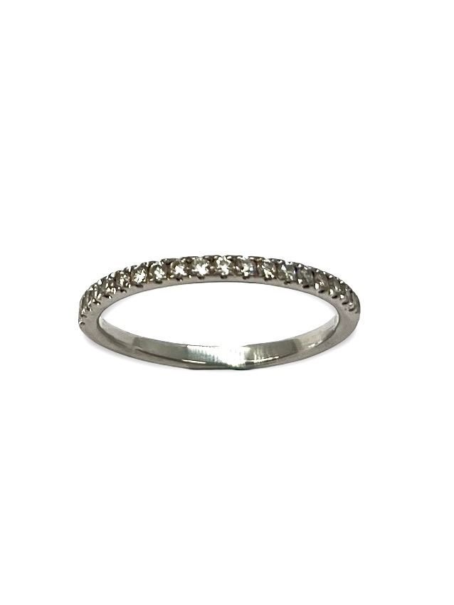 Demi - alliance or blanc et diamants 0,19 ct - Castafiore