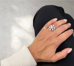 Designer Ruby Diamond Gold Ring - Castafiore