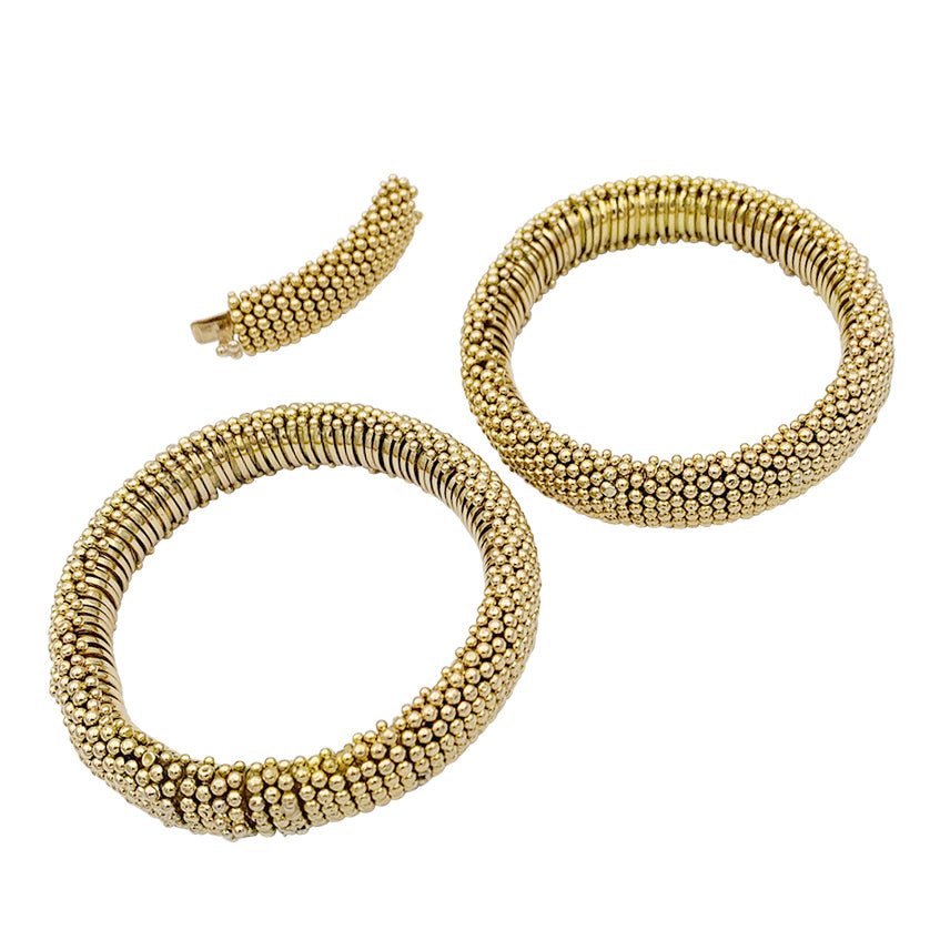 Deux bracelets vintages transformables, or jaune. - Castafiore