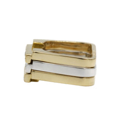 J.VENDOME Tank Rings in white gold, yellow gold, sapphires, and diamonds