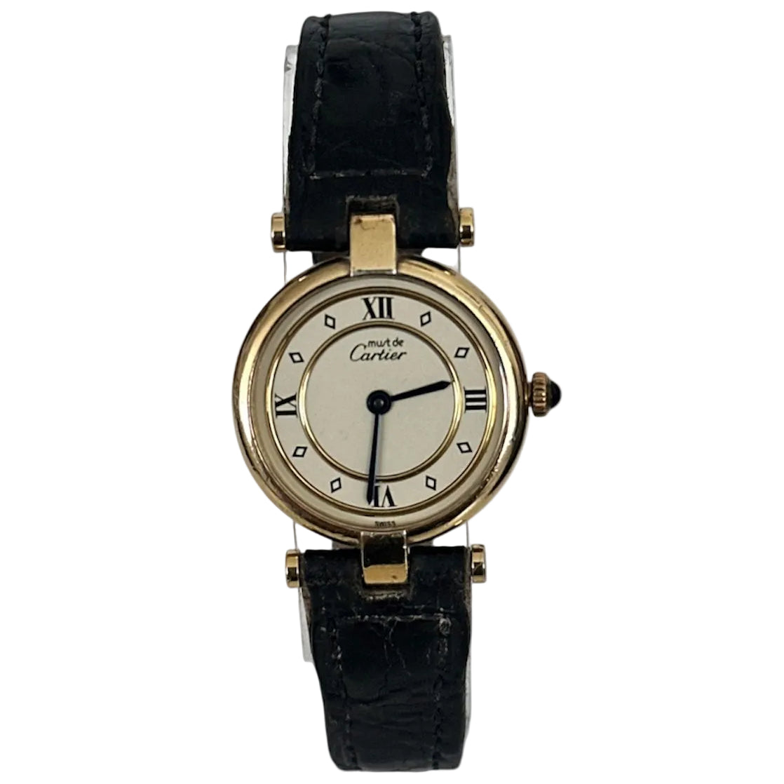 CARTIER "Must de Cartier" Watch in Vermeil and Leather