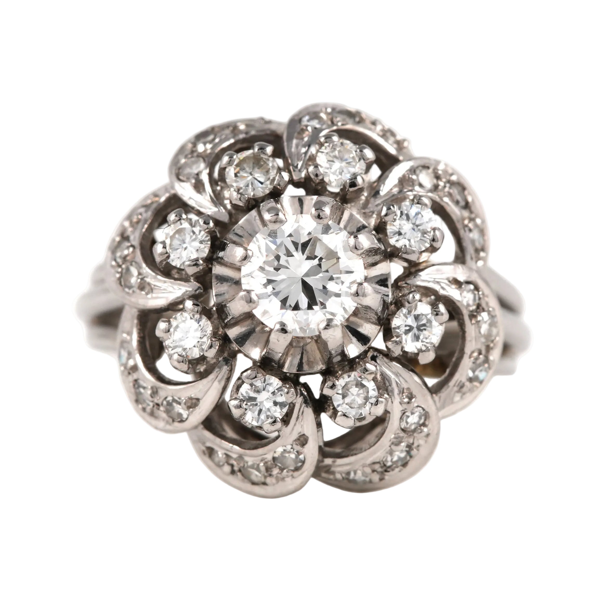 Bague Marguerite en or blanc et diamants