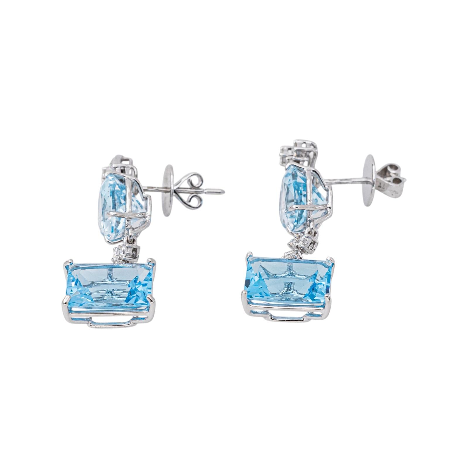 White gold Topaz Earrings