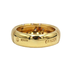 REPOSSI "Astrale" Band Ring in yellow gold and diamonds