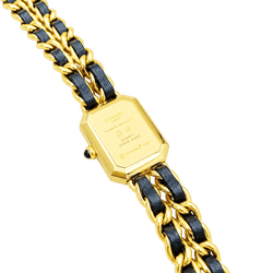 CHANEL "Première" Watch in Gold-plated Metal, Stainless Steel, and Leather