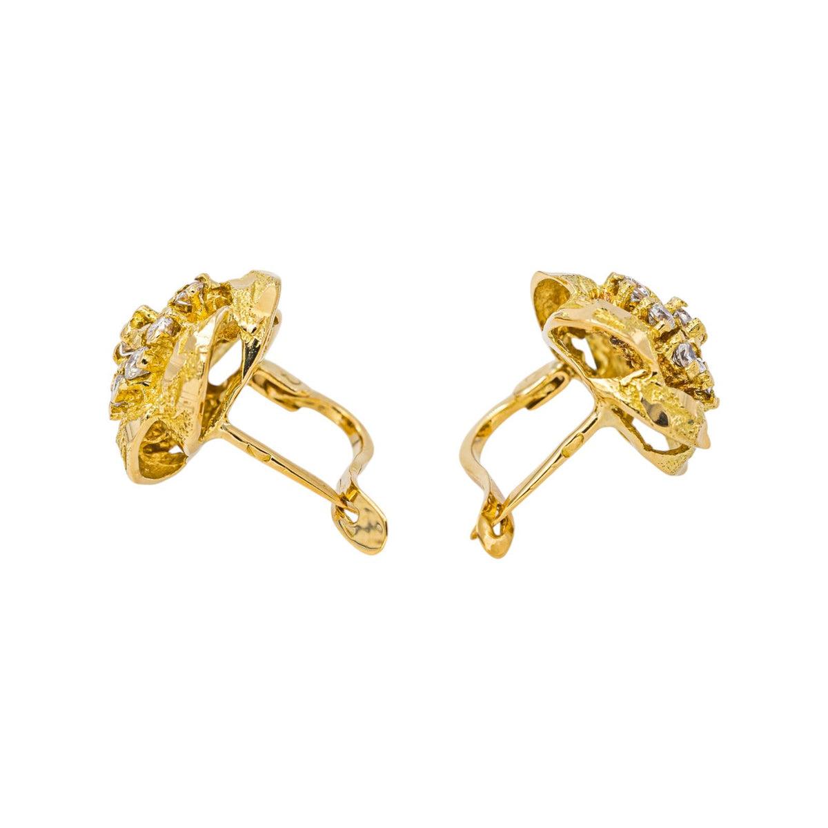 Yellow Gold Diamond Earrings