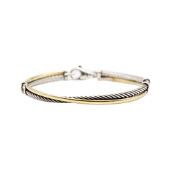 Bracelet DAVID YURMAN "Crossover" in silver and yellow gold