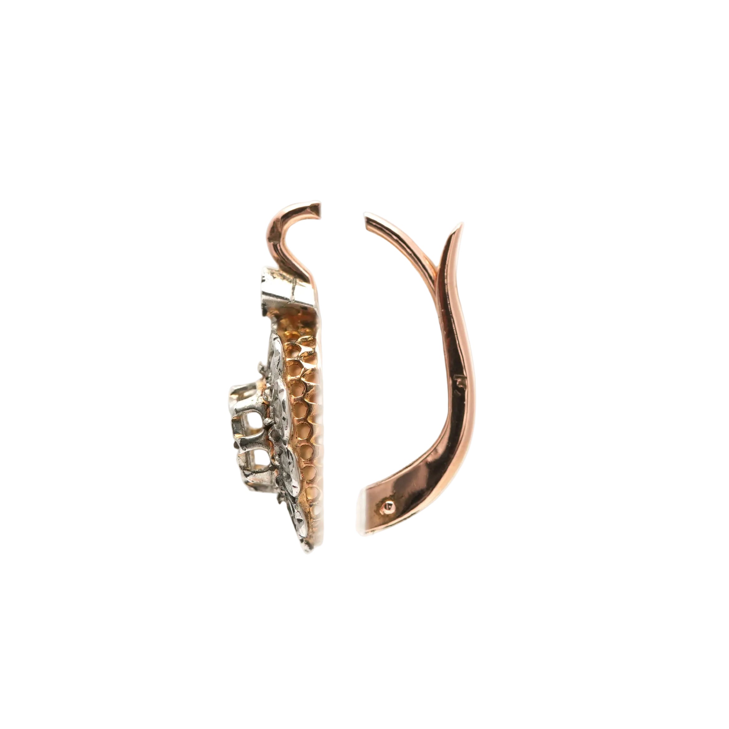 Yellow Gold and Diamond Lever-back Earrings