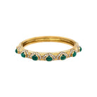 Diamonds, Sapphire, Ruby, Emerald Gold Trio Of Bangle Bracelets - Castafiore