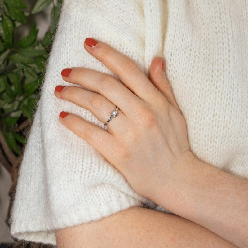 Dinh Van Bague Cube Or blanc Diamant - Castafiore