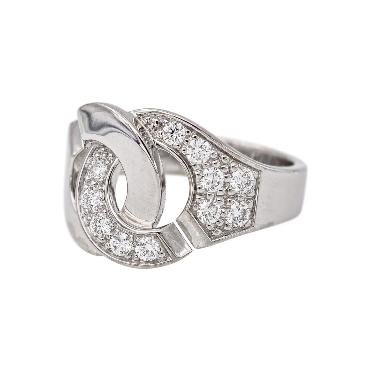 Dinh Van Bague Menottes Or blanc Diamant - Castafiore