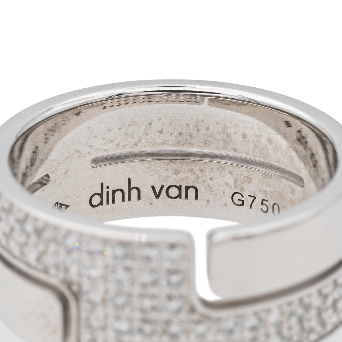 Dinh Van Bague Seventies Or blanc Diamant - Castafiore