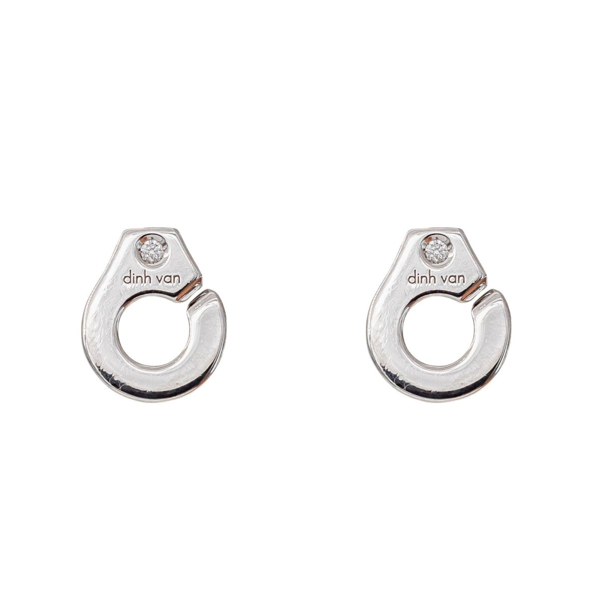 Dinh Van Boucles d'oreilles Menottes Or blanc Diamant - Castafiore