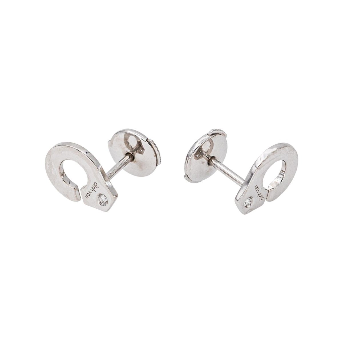 Dinh Van Boucles d'oreilles Menottes Or blanc Diamant - Castafiore