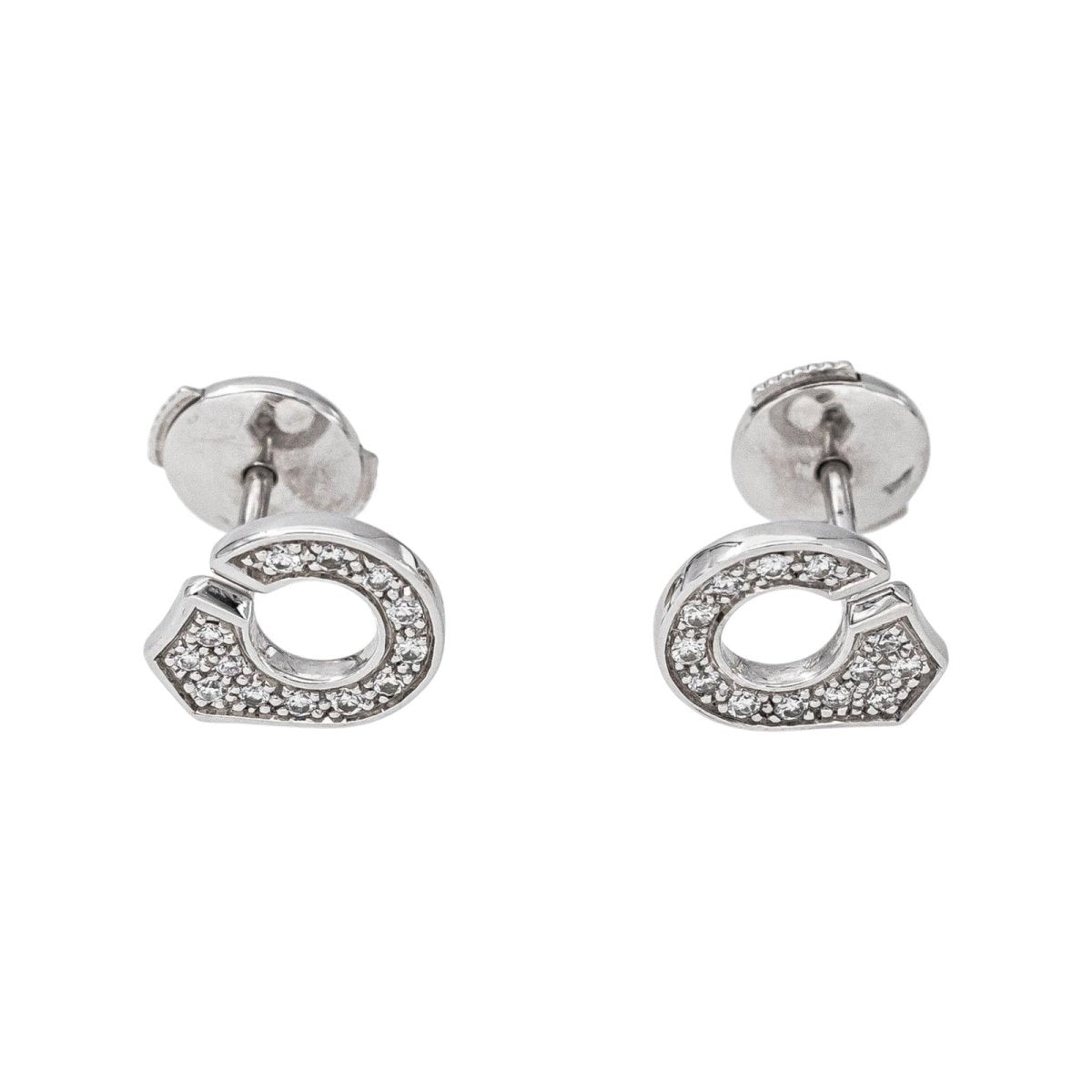 Dinh Van Boucles d'oreilles Menottes Or blanc Diamant - Castafiore