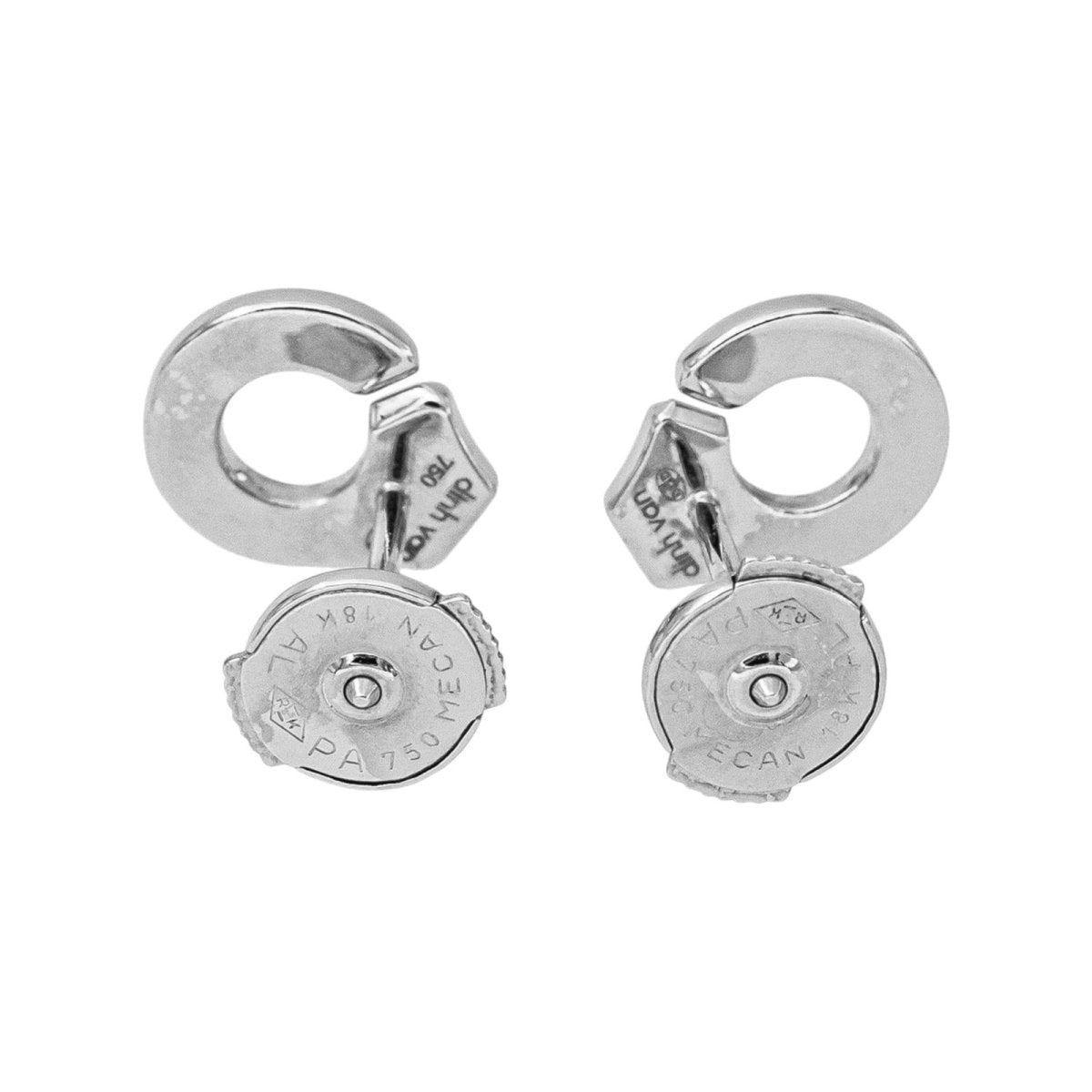 Dinh Van Boucles d'oreilles Menottes Or blanc Diamant - Castafiore