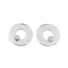 Dinh Van Boucles d'oreilles Puces Cible Or blanc Diamant - Castafiore