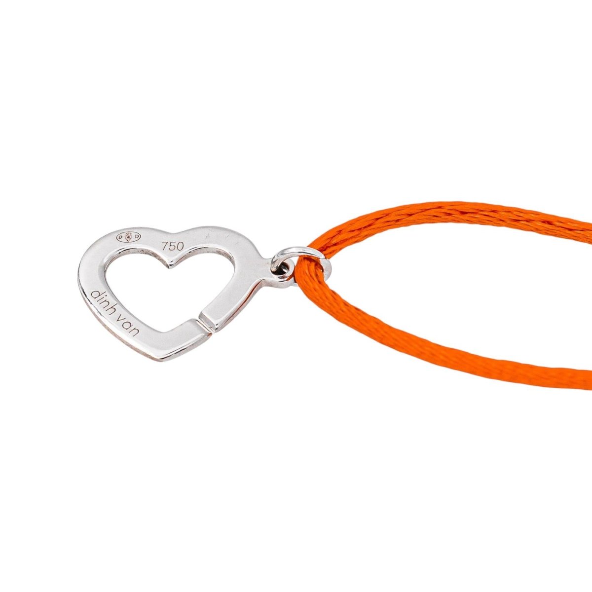 Dinh Van Bracelet Cordon Double Cœurs Or blanc - Castafiore
