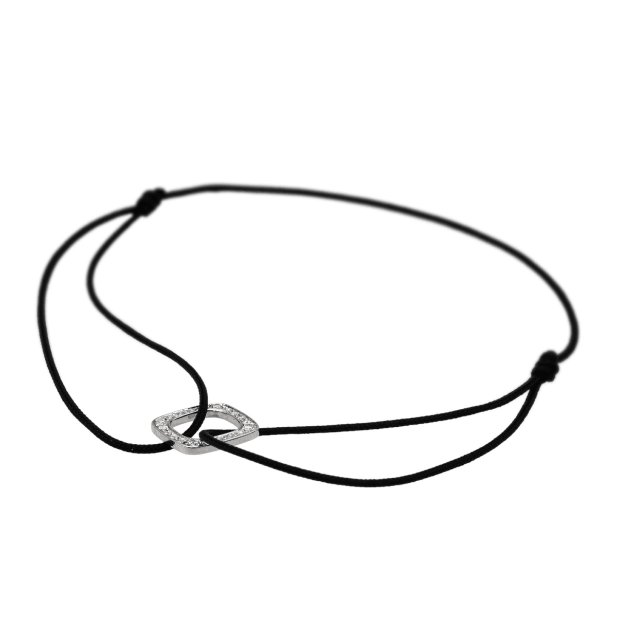 Dinh Van Bracelet Cordon Impression Or blanc Diamant - Castafiore