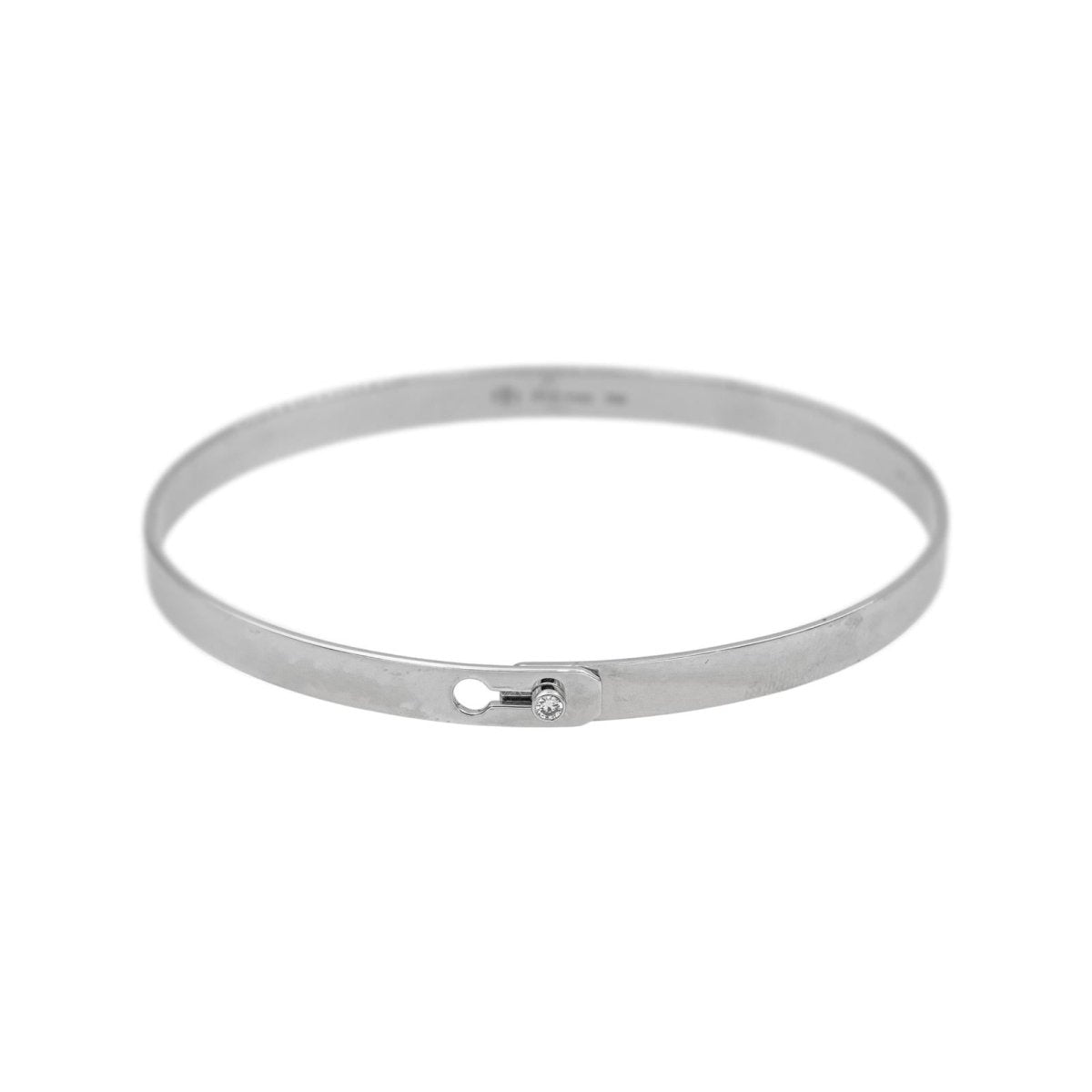Dinh Van Bracelet Jonc Serrure Or blanc Diamant - Castafiore