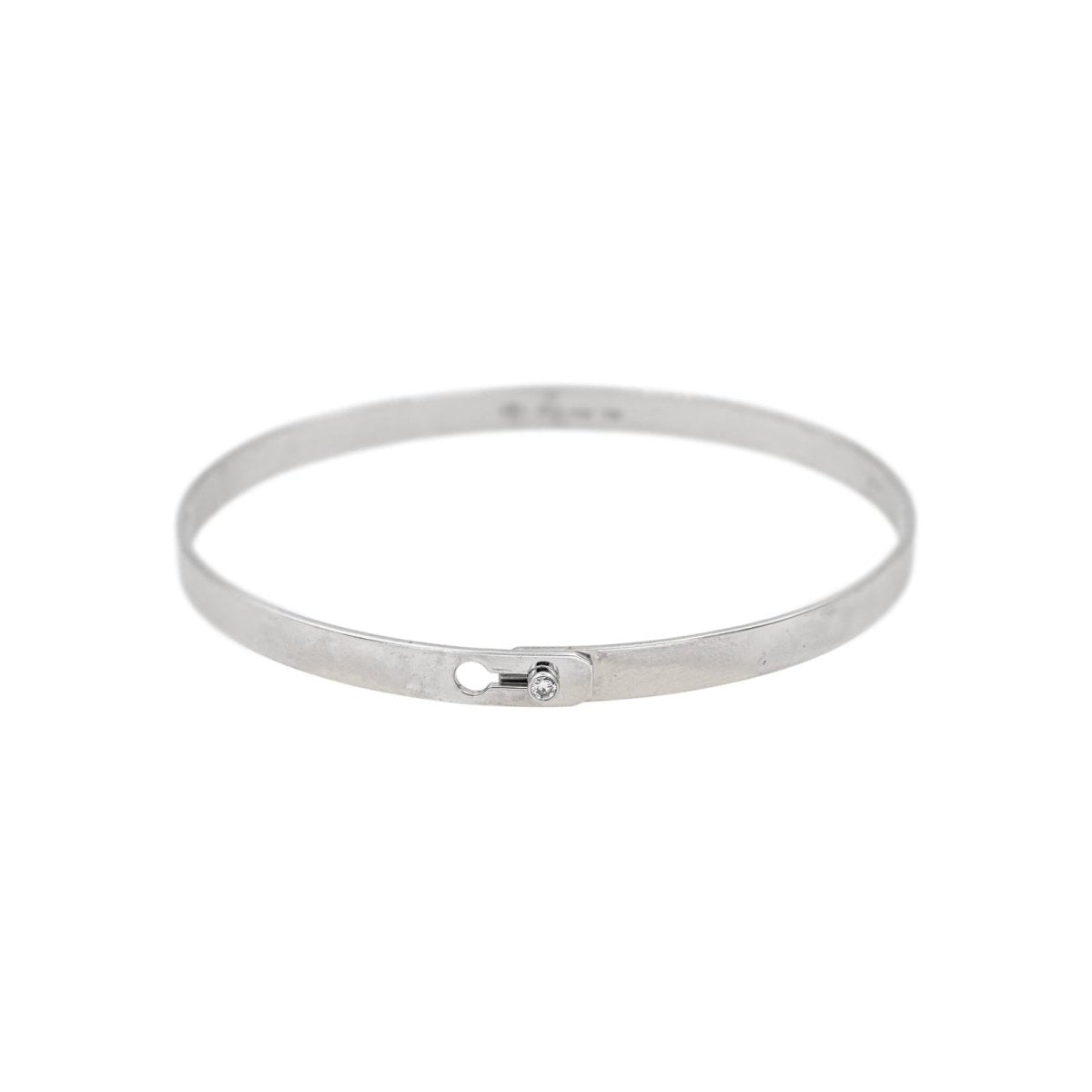 Dinh Van Bracelet Jonc Serrure Or blanc Diamant - Castafiore